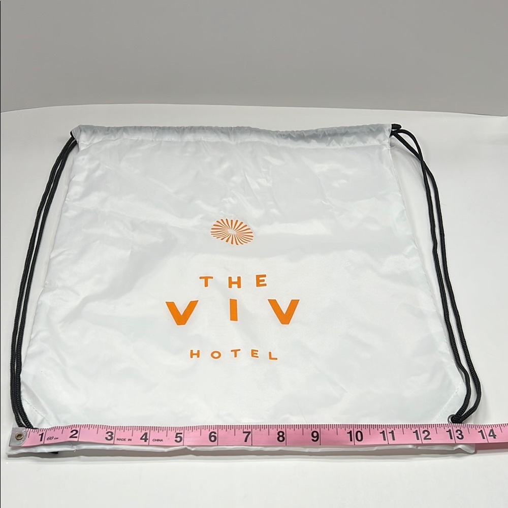 White Drawstring Bag - Picture 2 of 4